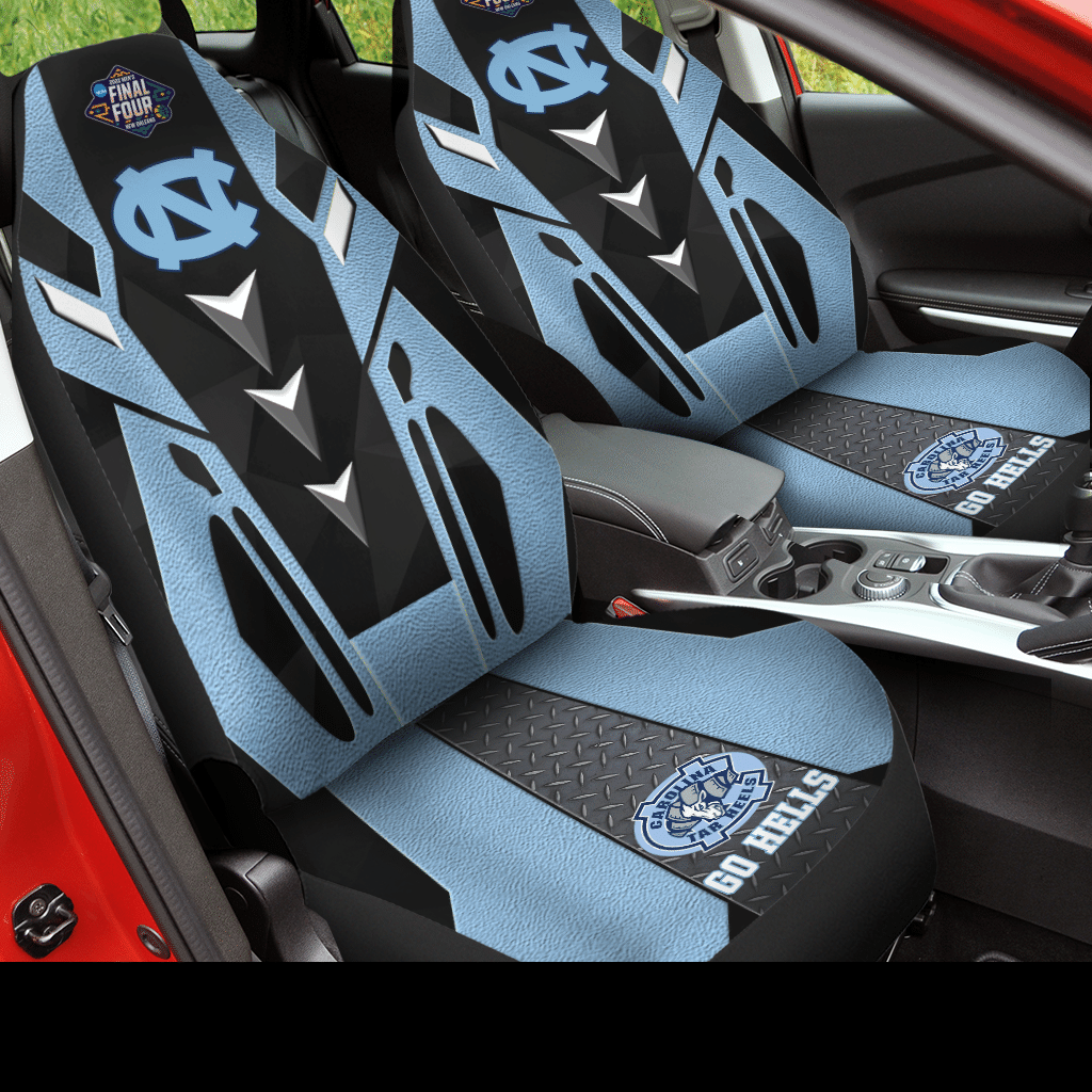 HOT NCAA Team North Carolina Tar Heels Go Hells Light Blue 3D Seat Car Cover2