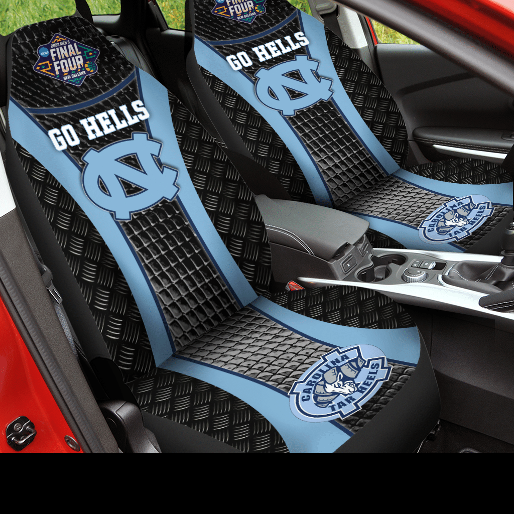 HOT NCAA Team North Carolina Tar Heels Go Hells Light Blue-Black 3D Seat Car Cover2