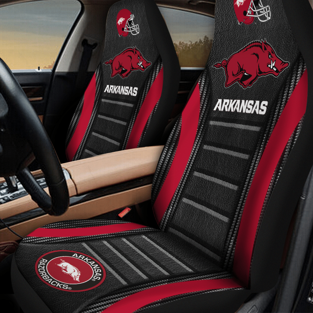 HOT NCAA Team Arkansas Razorbacks basketball Black 3D Seat Car Cover1