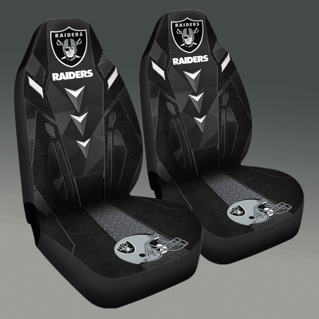 HOT NFL Team Las Vegas Raiders Black 3D Seat Car Cover1