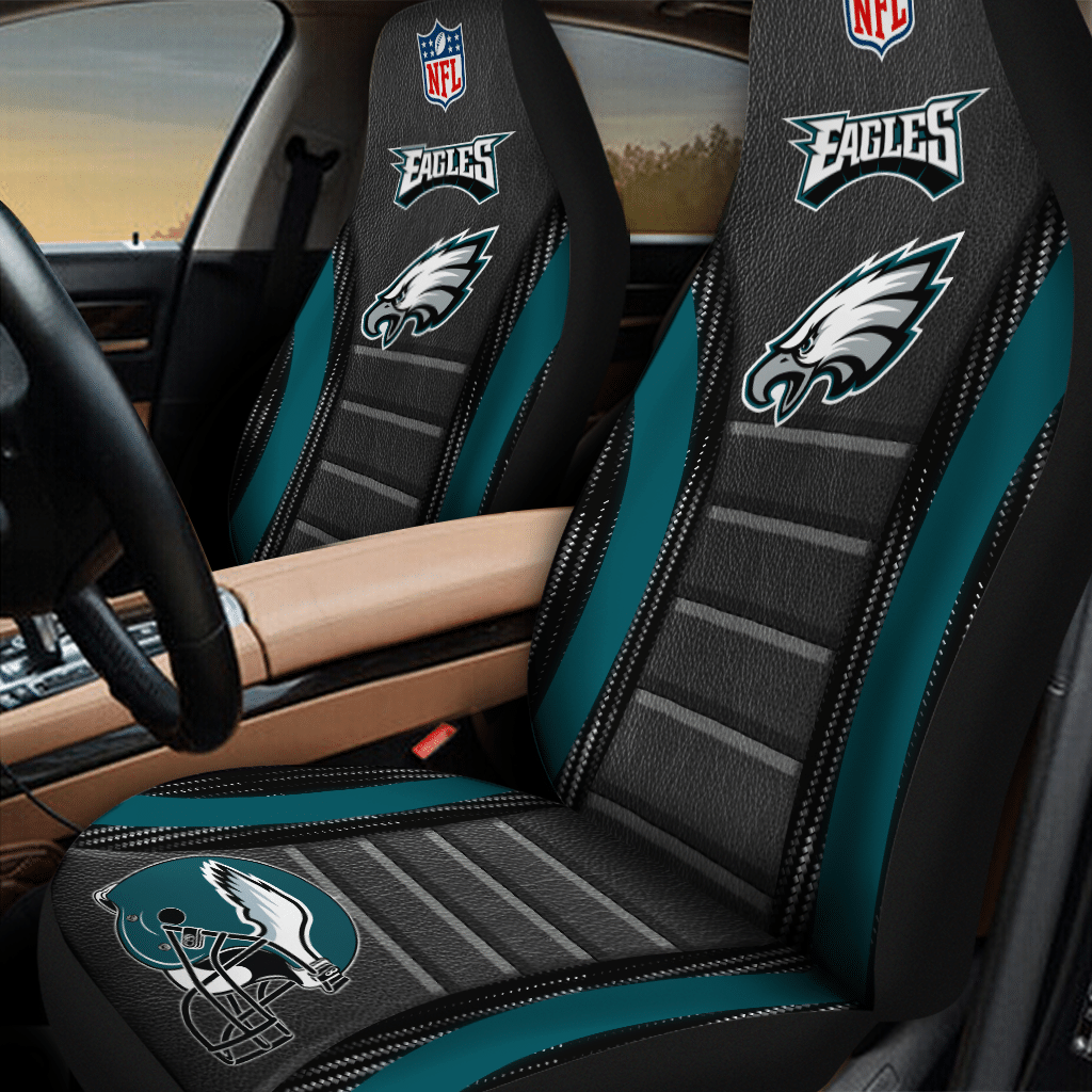 HOT NFL Team Philadelphia Eagles Black 3D Seat Car Cover1