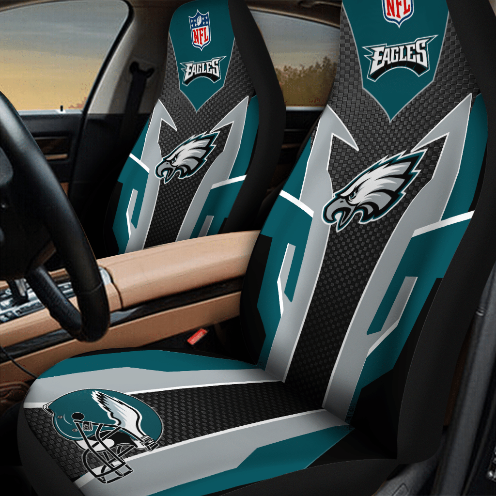 HOT NFL Team Philadelphia Eagles Blue-Grey 3D Seat Car Cover1