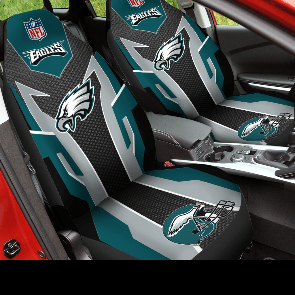 HOT NFL Team Philadelphia Eagles Blue-Grey 3D Seat Car Cover2