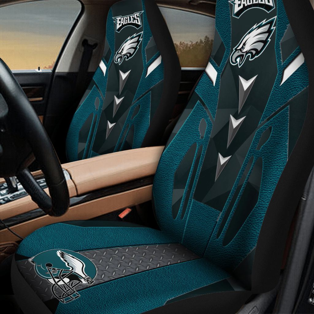 HOT NFL Team Philadelphia Eagles Black-Blue 3D Seat Car Cover1