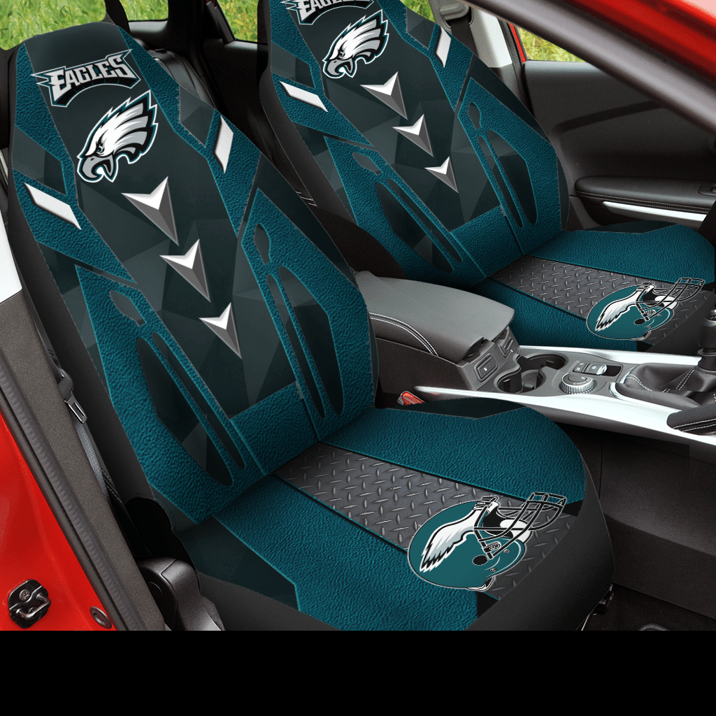HOT NFL Team Philadelphia Eagles Black-Blue 3D Seat Car Cover2