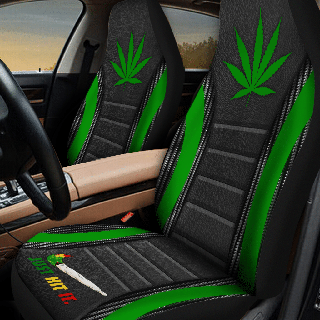 HOT Cannabis Just Hit It 3D Seat Car Cover1