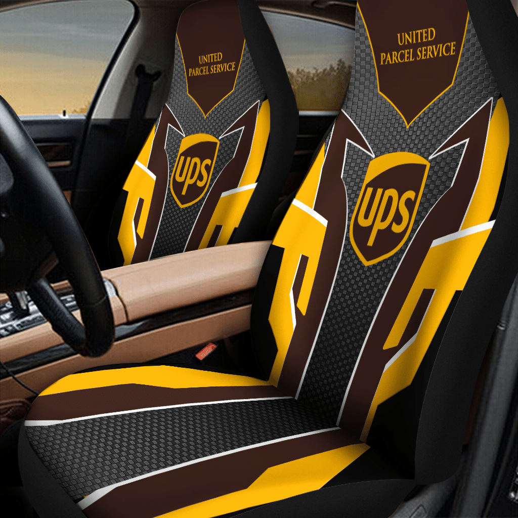 HOT United Parcel Service Yellow-Brown 3D Seat Car Cover1
