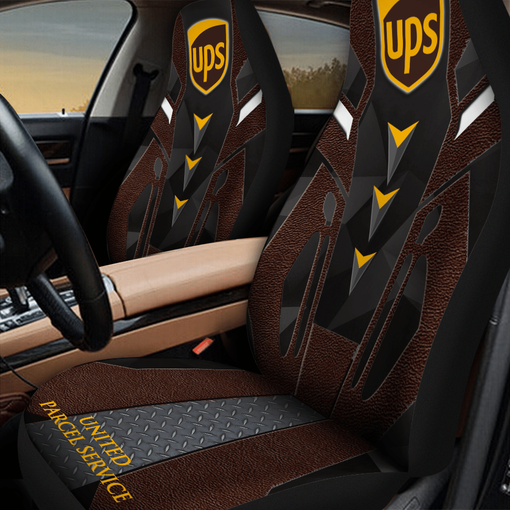 HOT United Parcel Service Black-Brown 3D Seat Car Cover1