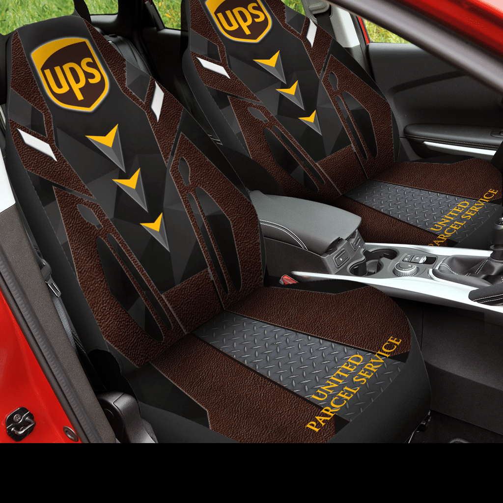 HOT United Parcel Service Black-Brown 3D Seat Car Cover2