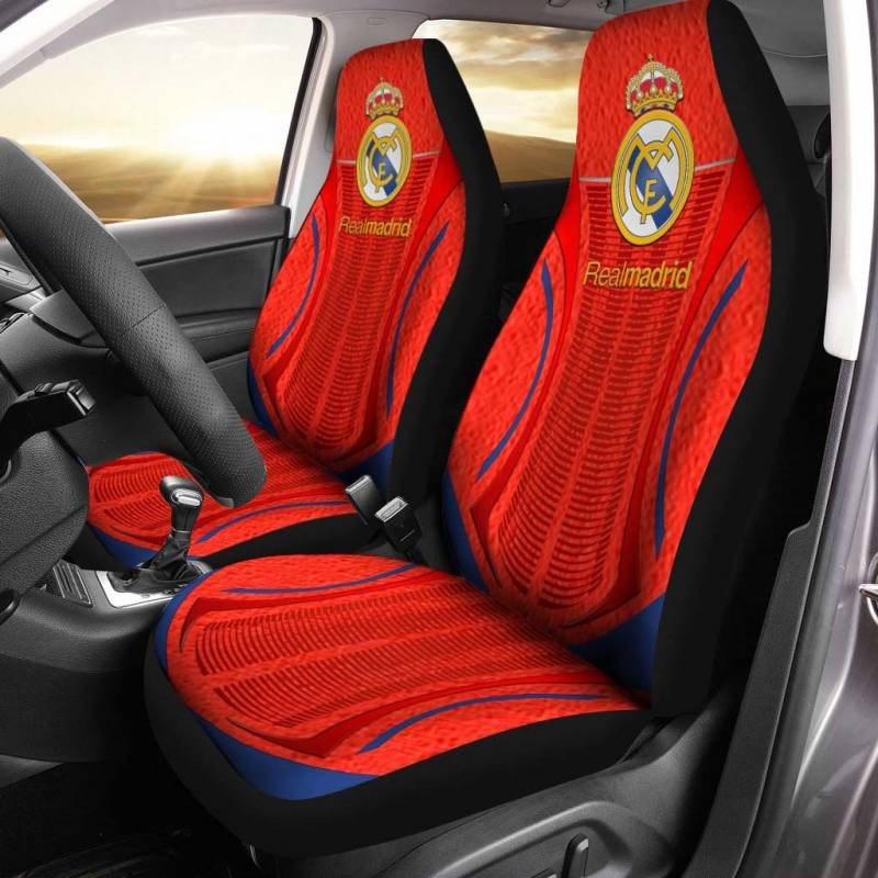 HOT Real Madrid Red 3D Seat Car Cover2