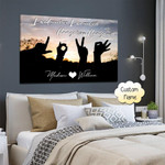 Hand Sign Horizontal Canvas - Gift for couple Christmas Gift Ideas