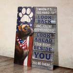 Bestieship Boxer. American Patriot Canvas Wall Art-8x10in
