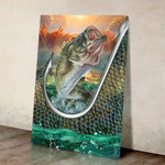 Bestieship Bass Fishing Canvas Wall Art-8x10in