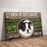 Bestieship Boston Terrier If You Feel Sad, I'll Be Your Smile Canvas Wall Art-10x8in