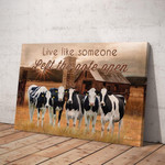 Bestieship Live Like Someone Left The Gate Open Dairy Cattle Farmhouse Canvas Wall Art-10x8in