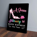 A Queen February 14 Happy Birthday Custom Vertical Canvas Wall Art-8x10in