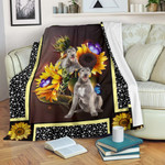 Irish wolfhound dark sunflower blanket