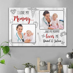 [Personalized Name & Photo] Love My Nurse Mommy - Gift For Mom From Kids, Gift For Mother's Day - Personalized Canvas Print-8x10in
