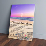 A Husband's Love Is Forever In Your Heart Butterfly Beach Canvas-8x10in