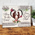 Always My Husband Forever My Angel Couple Butterfly Wife Canvas-10x8in