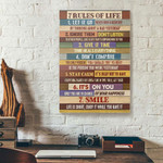7 Rules Of Life Vintage Teacher Wall Art Canvas-11x14in