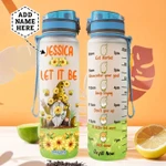 Personalized Sunflower Gnome Let It Be HLZZ1704002Z Water Tracker Bottle-32 Oz