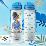 Afros Nurse Personalized HHA1708002 Water Tracker Bottle-32 oz