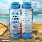 Dolphin Personalized PYRZ1404011Z Water Tracker Bottle-32 Oz