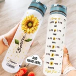 Sunflower Believe Personalized THZ2708006 Water Tracker Bottle-32 oz