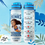 Nurse Black Women Personalized HTR1708029 Water Tracker Bottle-32 oz