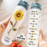 Sunflower Happiness Personalized THZ2708003 Water Tracker Bottle-32 oz