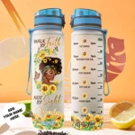 Black Women Sunflower Personalized AARZ0904012Z Water Tracker Bottle-32 Oz