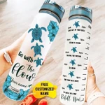 Turtle Hibiscus Personalized KD2 MAL1408049 Water Tracker Bottle-32 oz