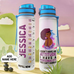 Personality Black Women Personalized HLV0709012 Water Tracker Bottle-32 oz