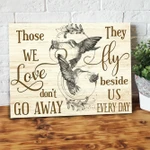 Those We Love Don't Go Away Vintage Hummingbird Canvas-10x8in