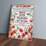 Life Is Amazing And Then It's Awful Poppy Hummingbird Canvas-8x10in