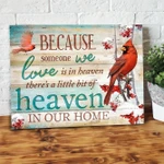 Love Is In Heaven Cardinal Merry Christmas Wall Art Canvas-10x8in