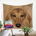3D Dachshund Furry Tapestry Wall Hanging Room Decor