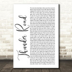 Bruce Springsteen Thunder Road White Script Song Lyric Quote Print