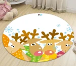 3d Cartoon Deer 65222 Christmas Round Rug Home Decor Xmas