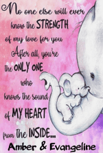 No One Else Will Ever Know The Strength of My Love Elephant Mother Heart Framed Canvas - Unframed Poster