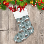Christmas Mountains And Cute Wild Winter Forest Christmas Stocking