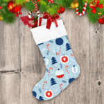 Creative Hand Drawn Textures With Balls Trees And Candy Pattern Christmas Stocking