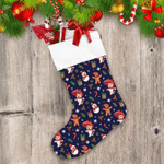Cute Christmas Cat And Red Umbrella Christmas Stocking
