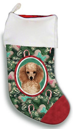 Poodle Apricot Christmas Stocking Green And Red Candy Cane Tree Christmas Gift