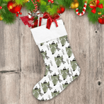 Cartoon Christmas Trees And Face Of Wolf Christmas Stocking