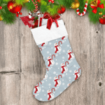 Christmas Snowman With Red Scarf And Candy Cane Christmas Stocking