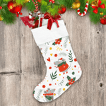 Cute Christmas Mouse With Scarf And Santa Hat Cartoon Design Christmas Stocking