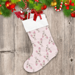 Kawaii Mittens For Girl Hand Drawn On Pink Background Christmas Stocking