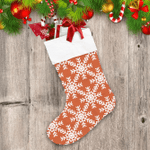 Orange Background Icing Snowflakes Christmas Symbols Christmas Stocking